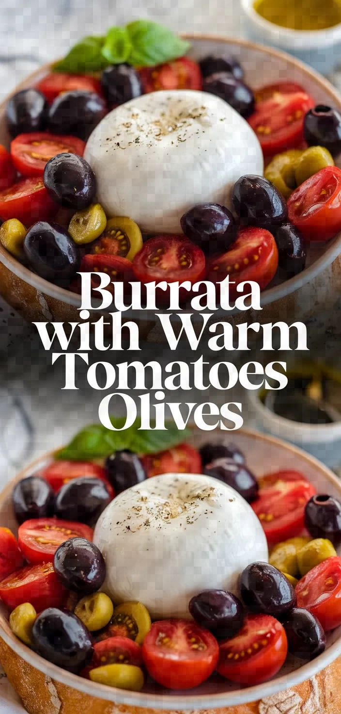 Photo of Burrata With Warm Tomatoes Olives Recipe