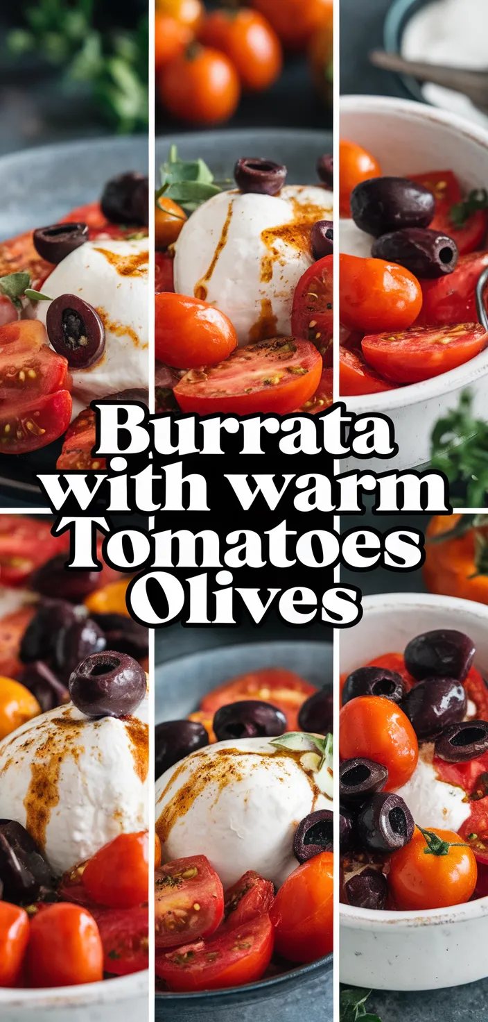 A photo of Burrata With Warm Tomatoes Olives Recipe