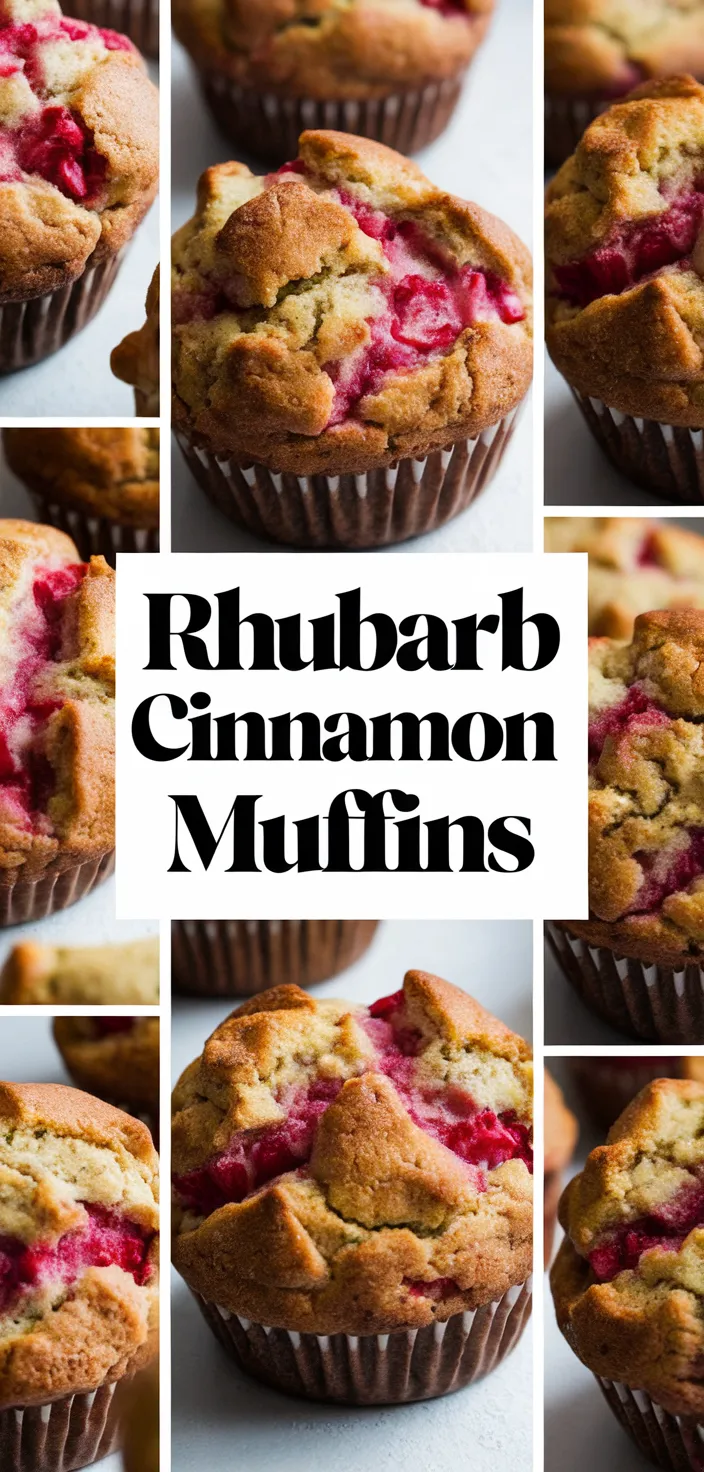 A photo of Cinnamon Sugar Rhubarb Muffins Recipe