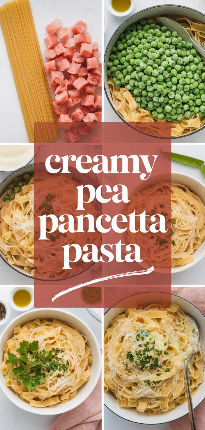 A photo of Creamy Pea Pancetta Pasta Recipe