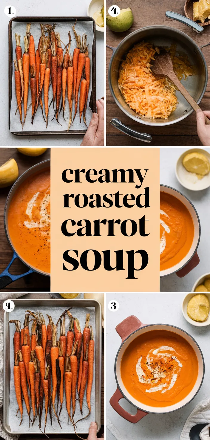 A photo of Creamy Roasted Carrot Soup Recipe