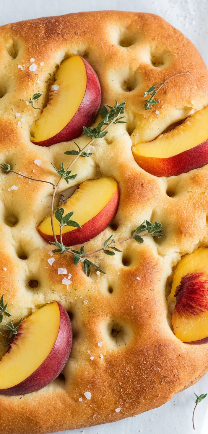 A photo of Focaccia With Peaches Thyme Recipe