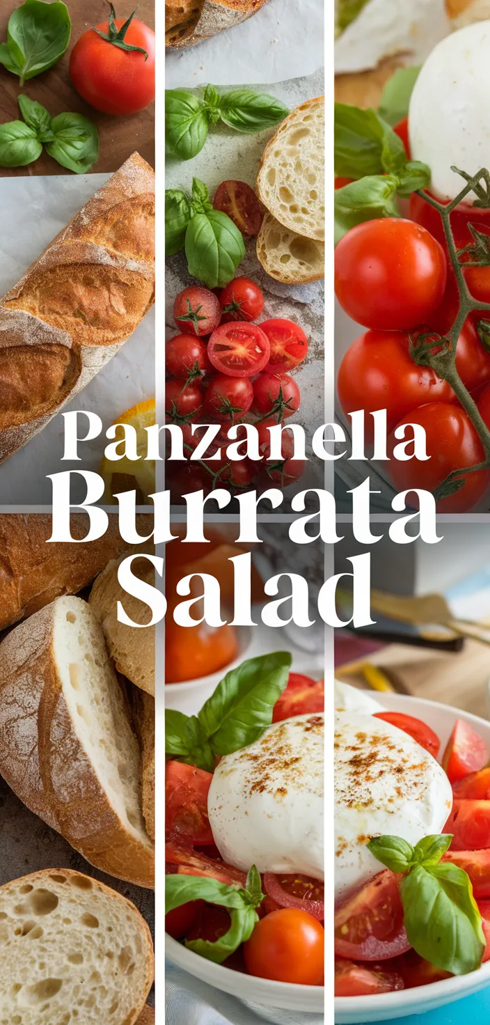 A photo of Panzanella Salad With Burrata Cheese Recipe