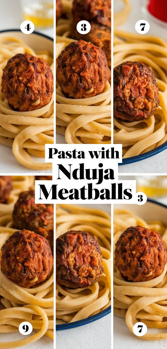 A photo of Pasta With Nduja Meatballs Recipe