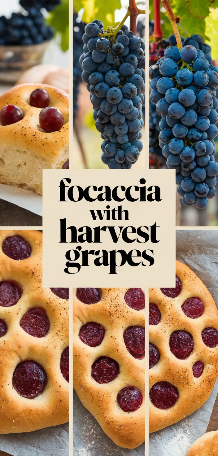 A photo of Schiacciata Con Luva Focaccia With Harvest Grapes Recipe