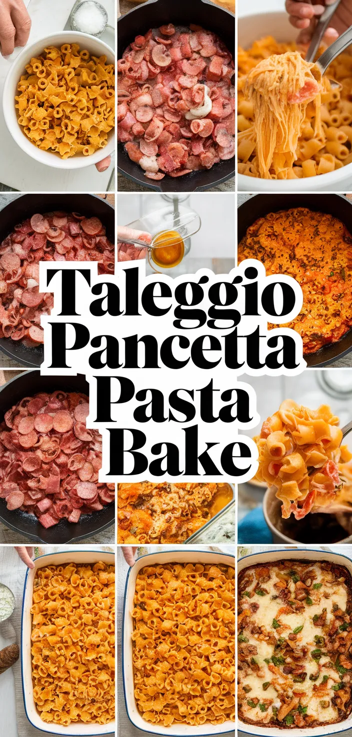 A photo of Taleggio Pancetta Pasta Bake Recipe