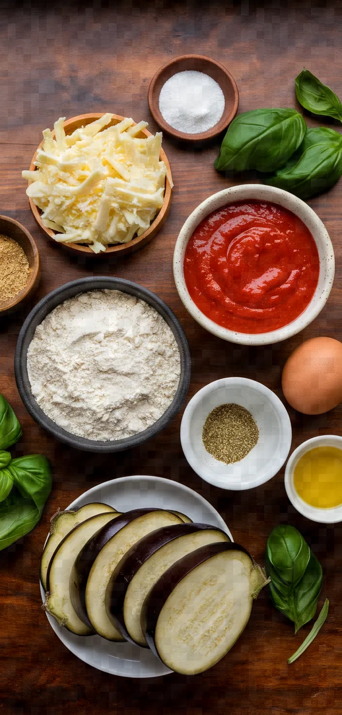 Ingredients photo for Eggplant Parmesan Stacks Recipe