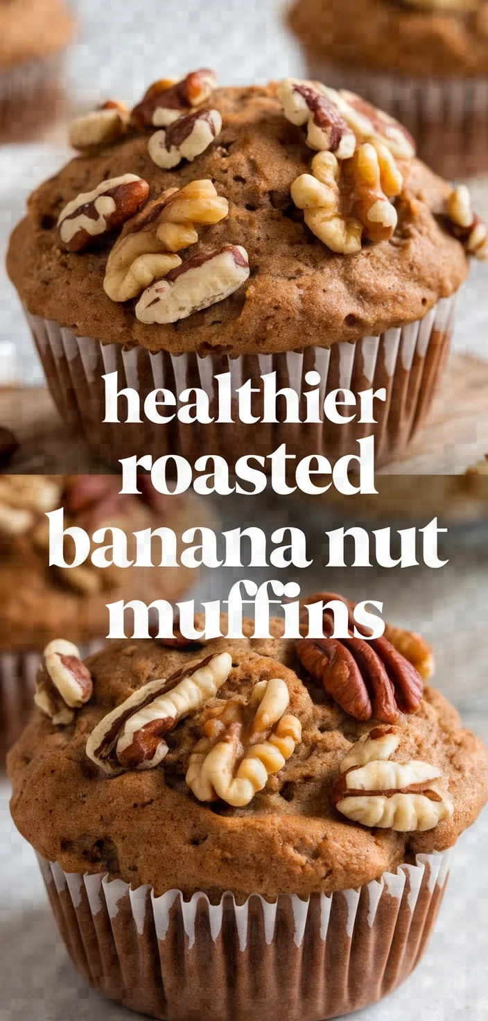 Healthier Roasted Banana Nut Muffins Recipe