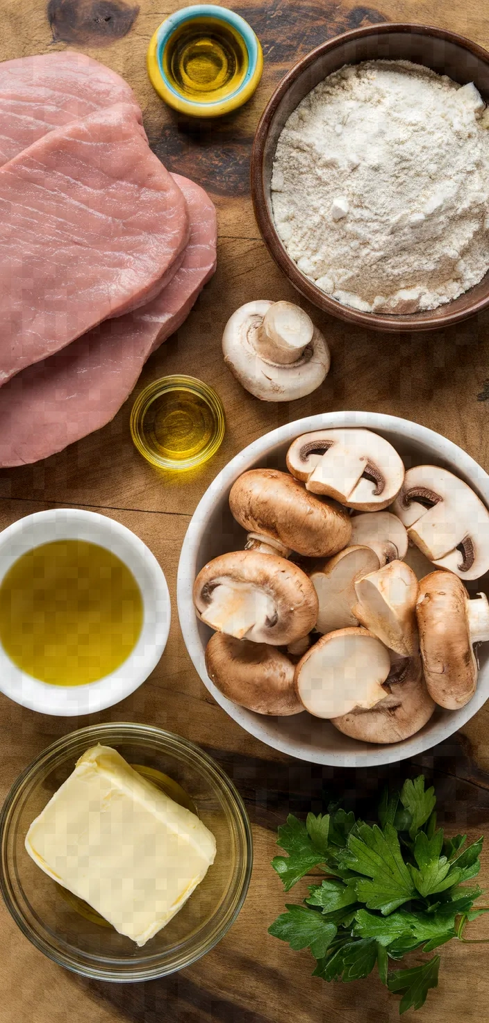 Ingredients photo for Mushroom Veal Marsala Recipe