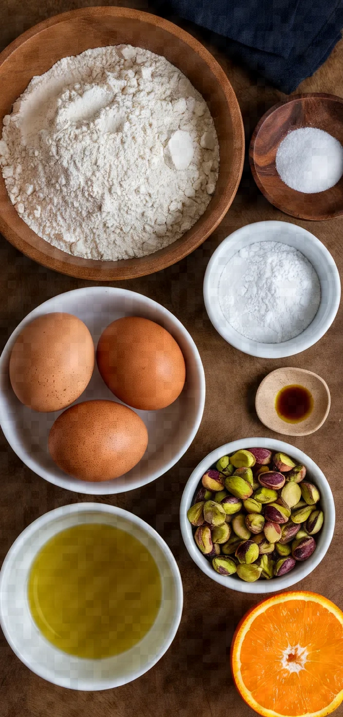 Ingredients photo for Olive Oil Pistachio Biscotti Recipe