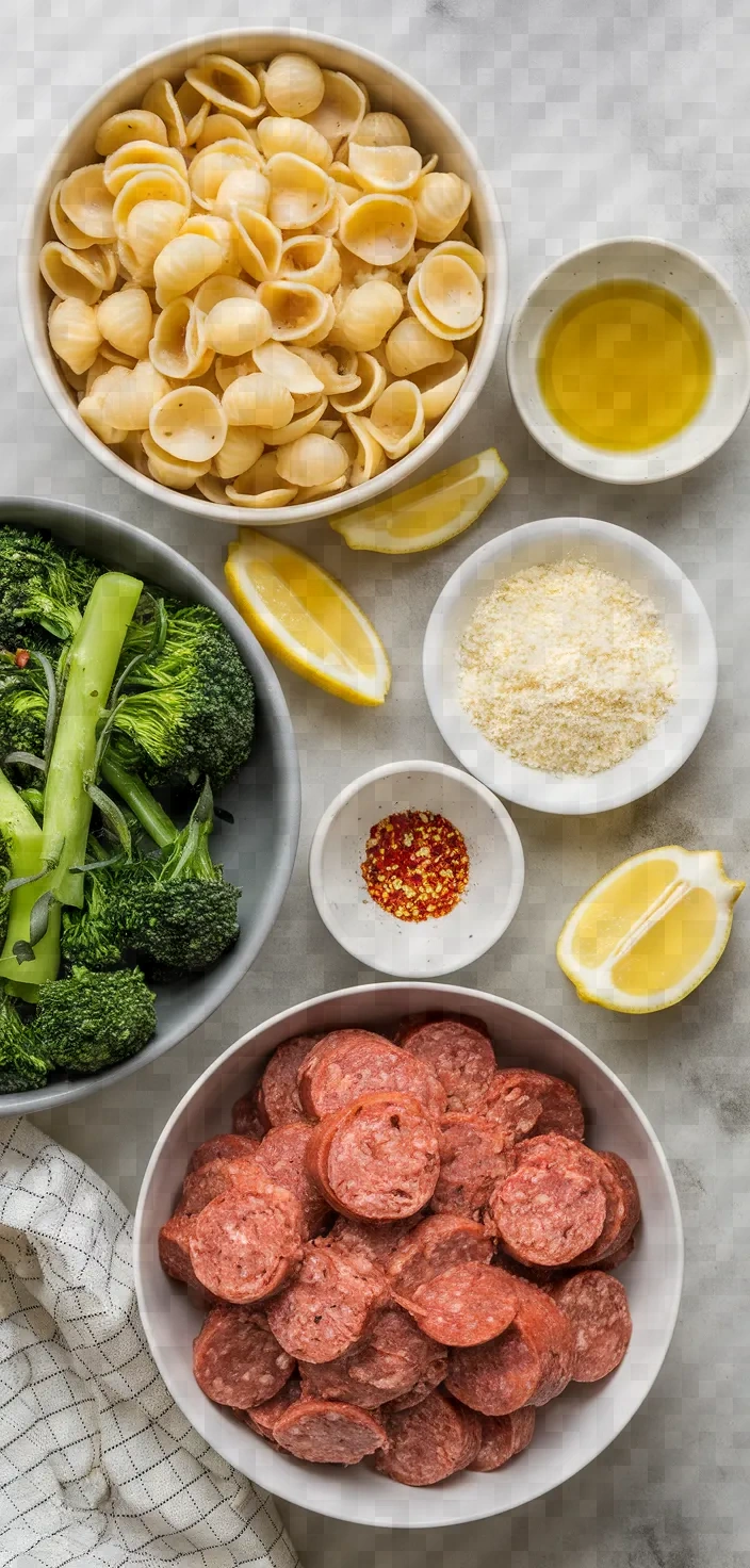 Ingredients photo for Orecchiette With Brocoli Rabe Sausages Recipe