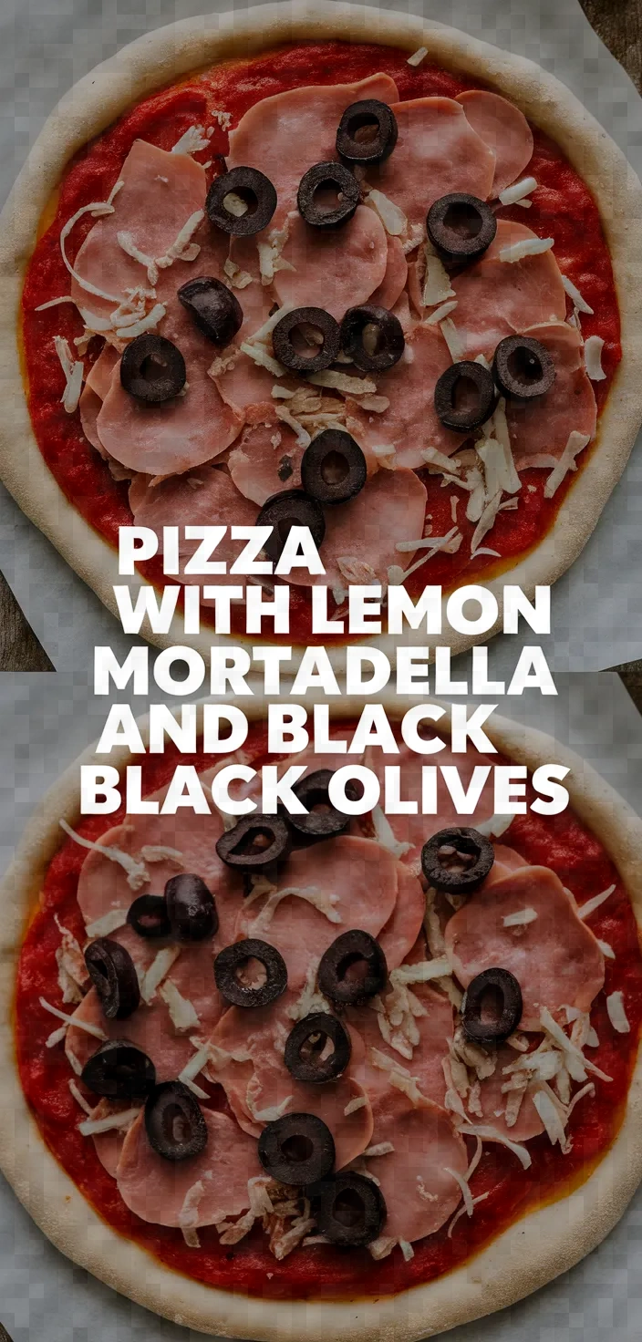 Pizza With Lemon Mortadella And Black Olives Recipe