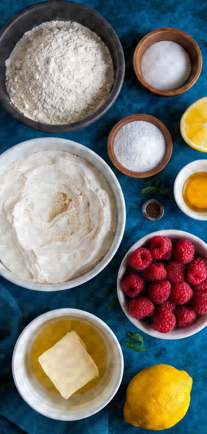 Ingredients photo for Raspberry Ricotta Cake Recipe