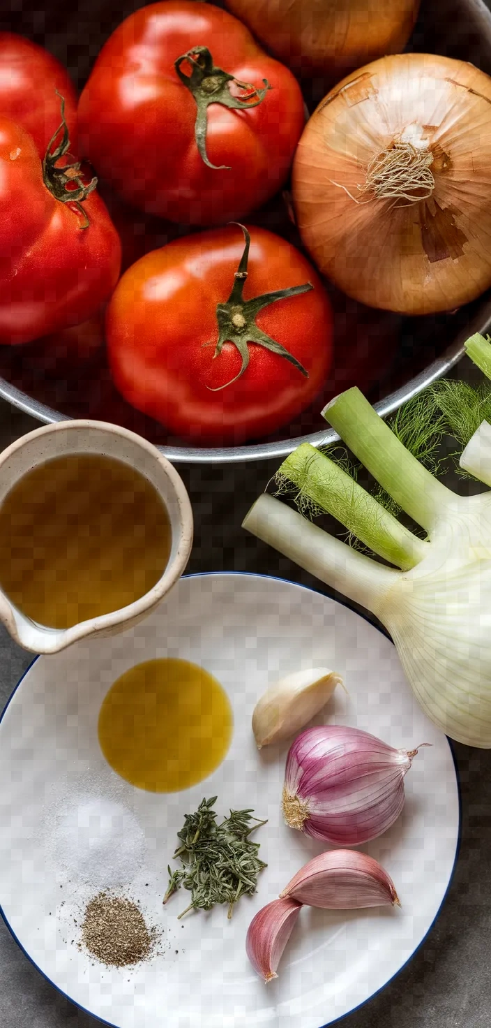 Ingredients photo for Roasted Tomato Onion And Fennel Soup Recipe