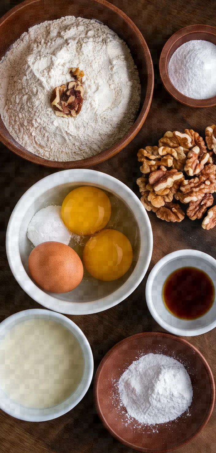 Ingredients photo for Walnut Cake Torta Di Noci Recipe