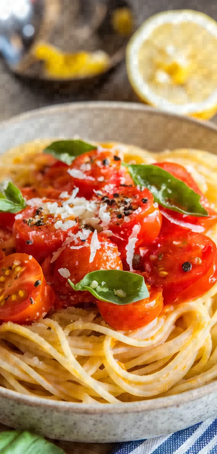 Ingredients photo for Burst Cherry Tomato Pasta Recipe