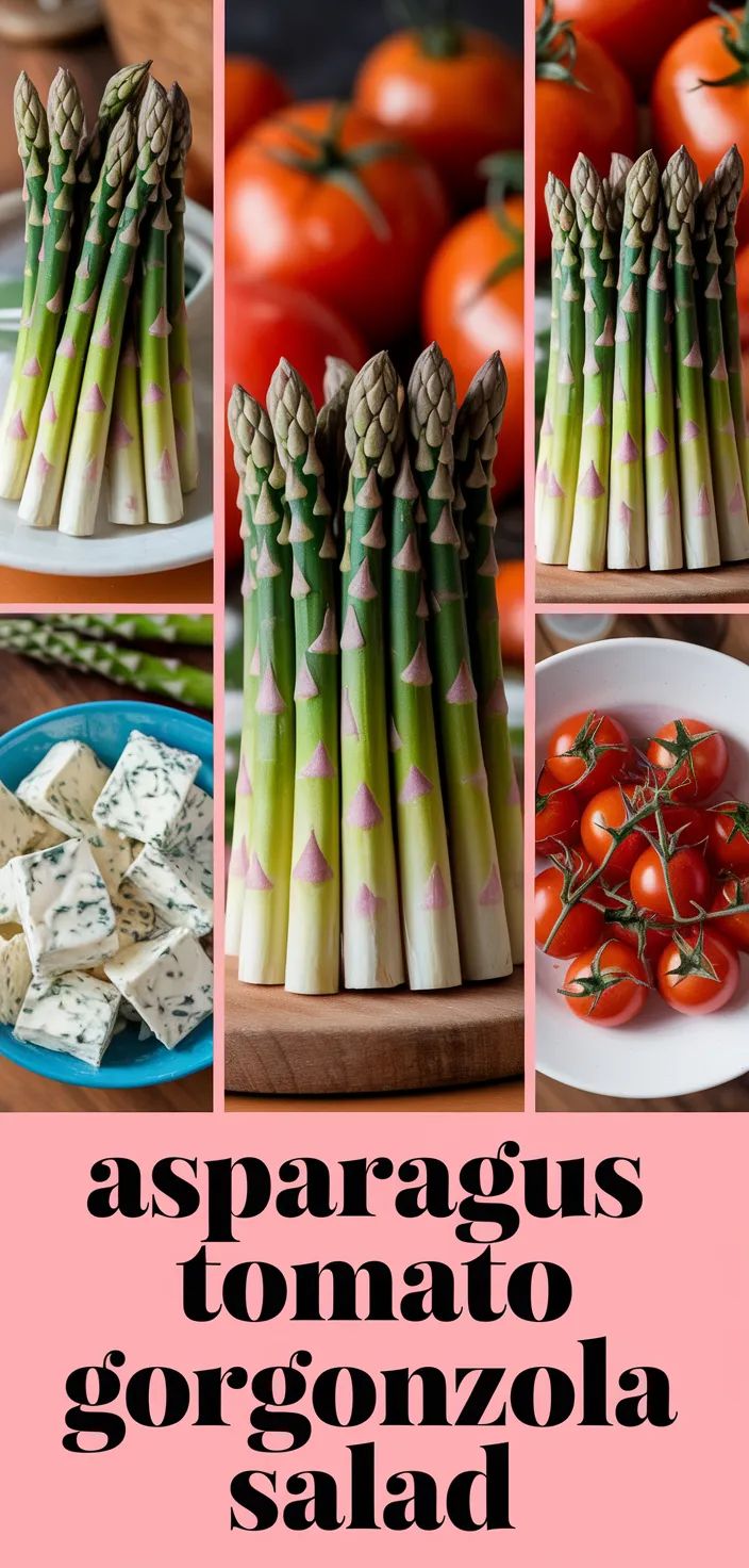 A photo of Asparagus Salad With Tomatoes Gorgonzola Recipe