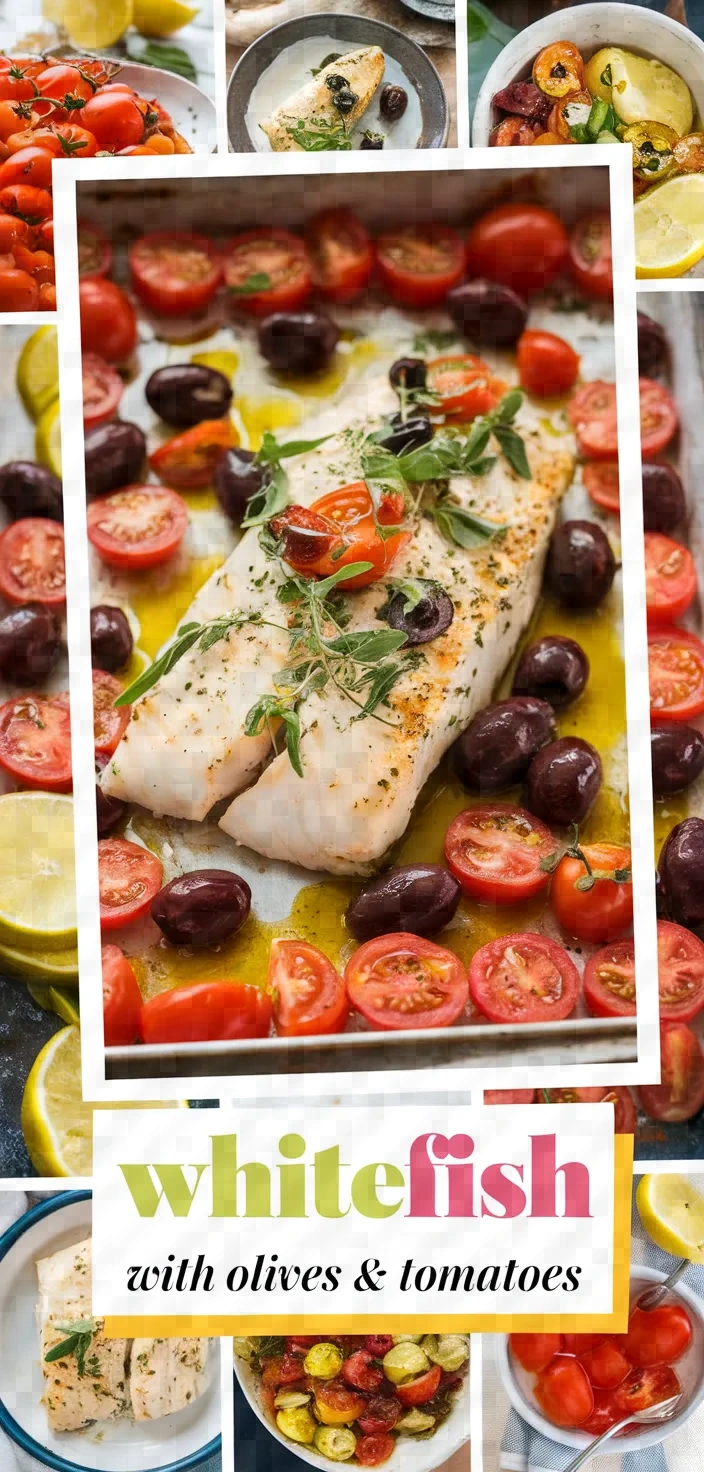 A photo of Baked Whitefish With Olives Cherry Tomatoes Recipe