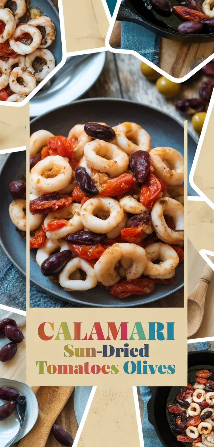 A photo of Calamari With Sun Dried Tomatoes Olives Recipe