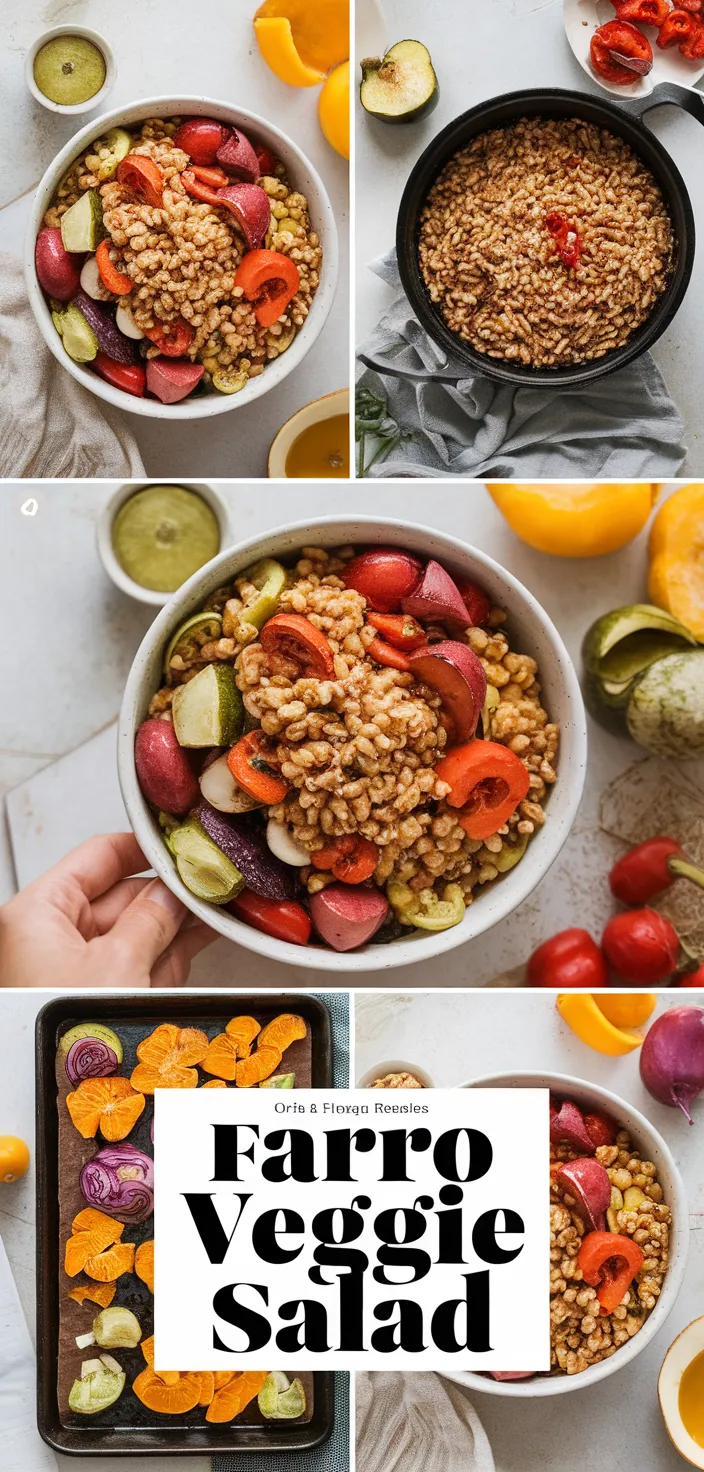 A photo of Farro Salad With Roasted Vegetables Recipe