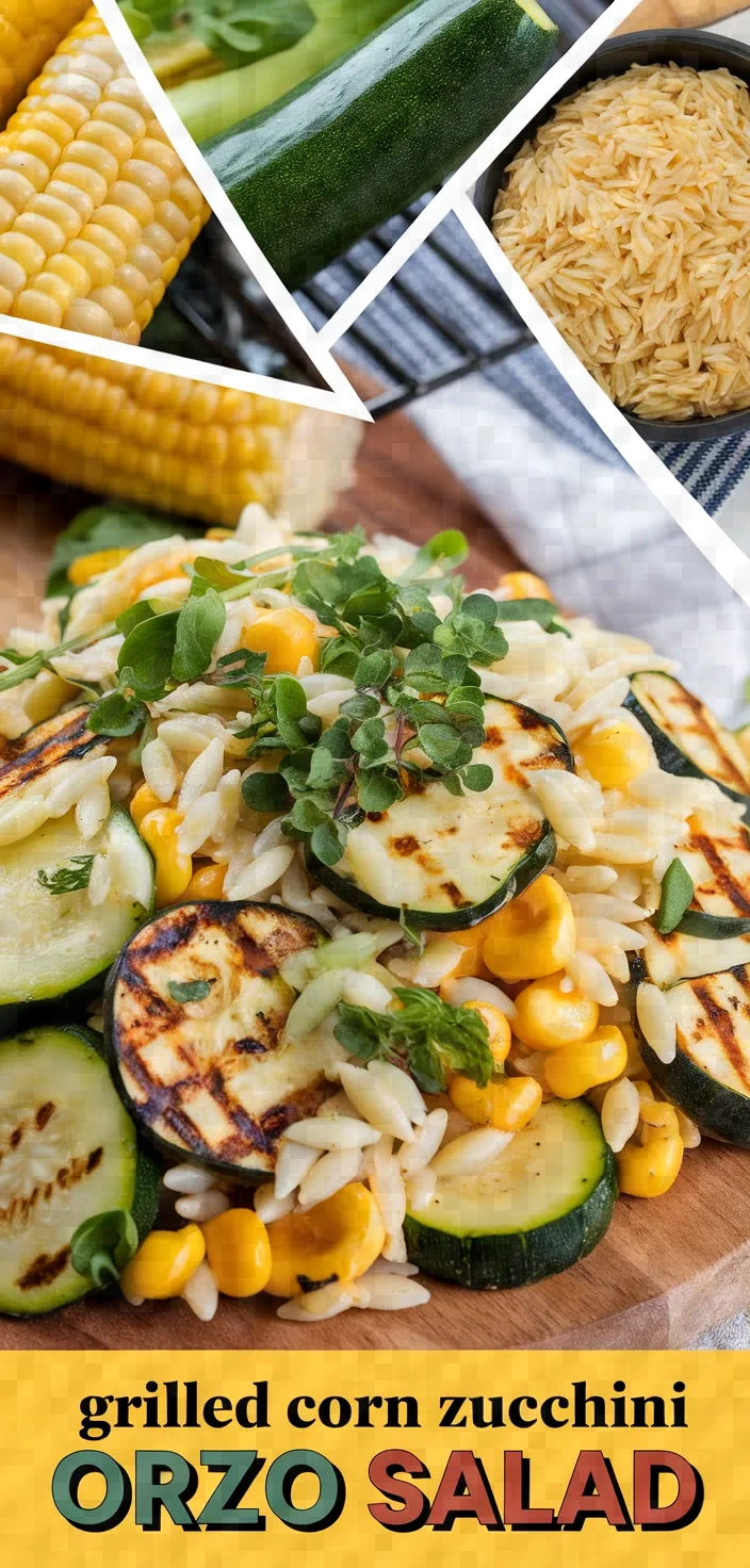 A photo of Grilled Corn Zucchini Orzo Salad Recipe