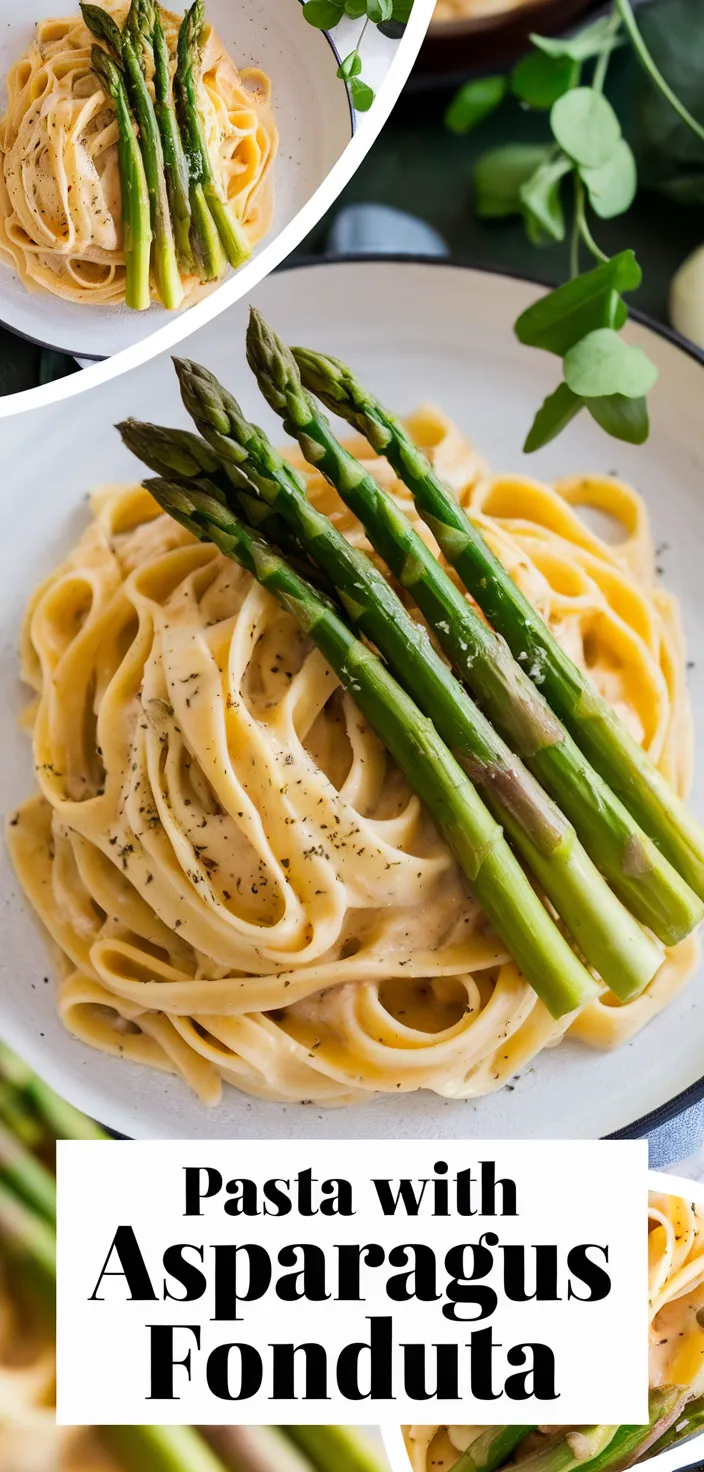 A photo of Pasta With Asparagus Parmesan Fonduta Recipe