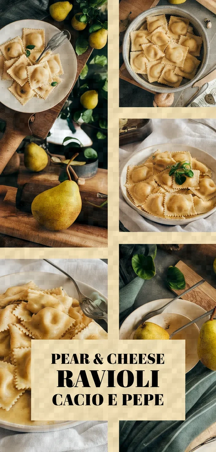 A photo of Ravioli With Pears Cheese In Cacio E Pepe Sauce Recipe