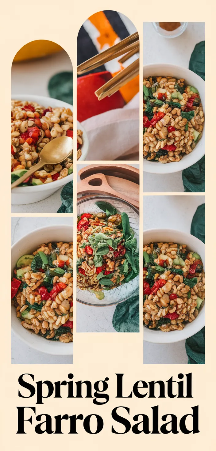 A photo of Spring Lentil Farro Salad Recipe