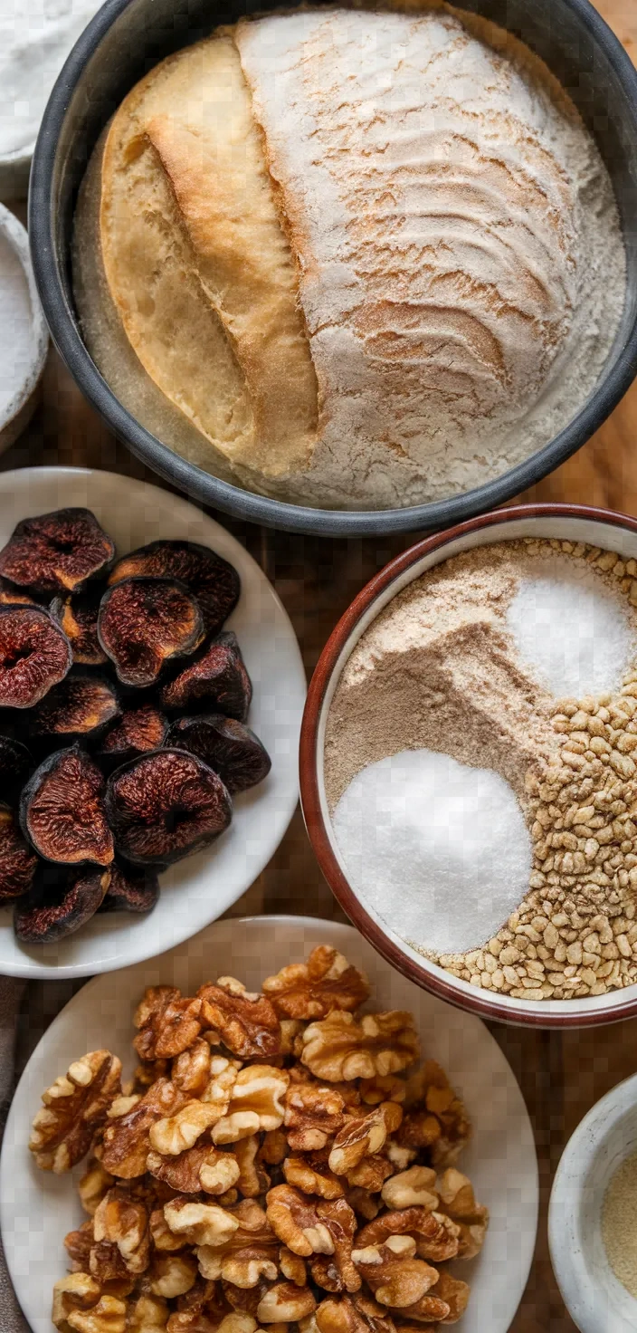 Ingredients photo for Fig Walnut Sourdough Bread Recipe