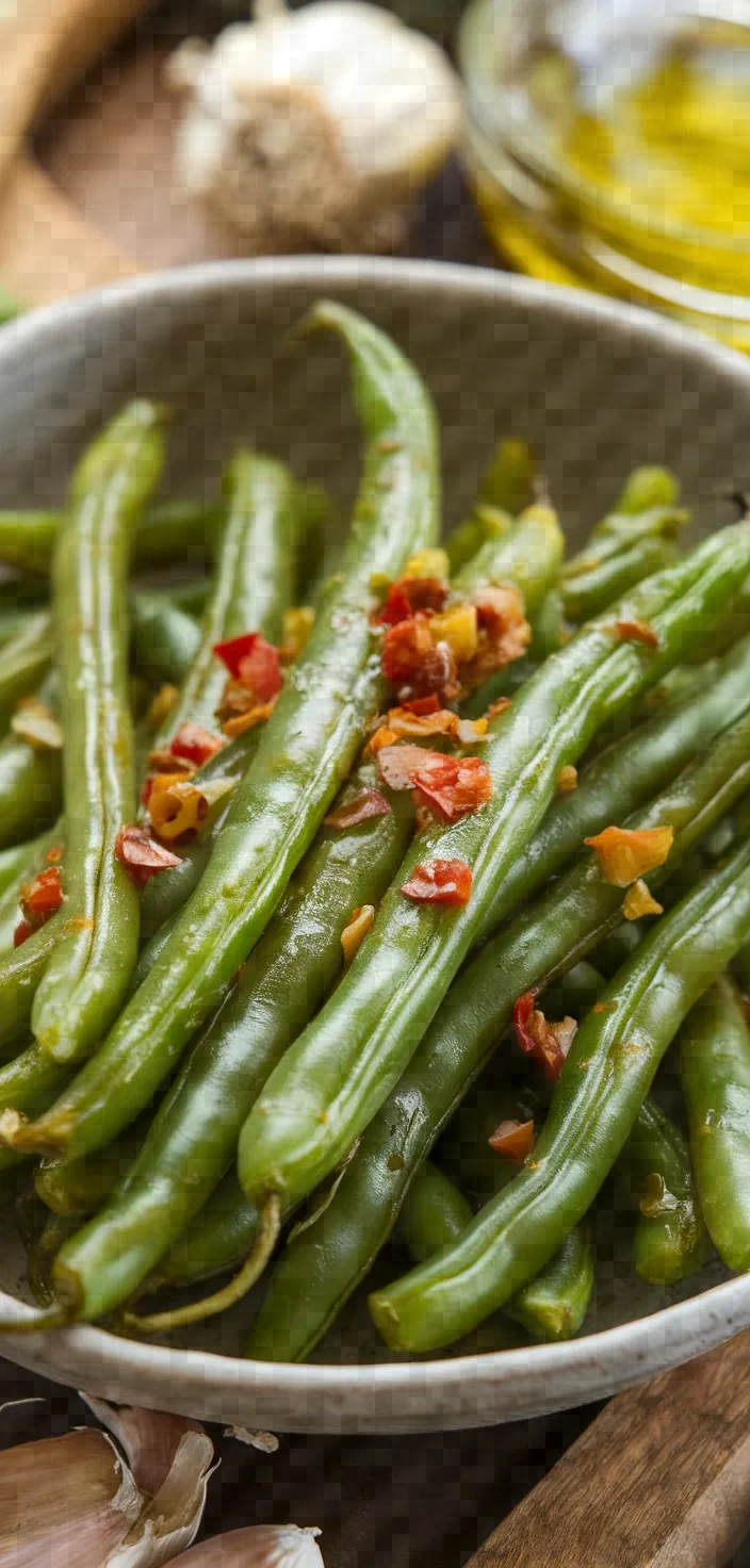 Ingredients photo for Garlicky Green Beans Recipe