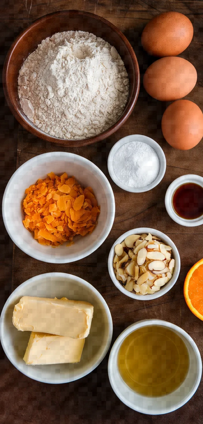 Ingredients photo for Ginger Orange Biscotti With Almonds Recipe