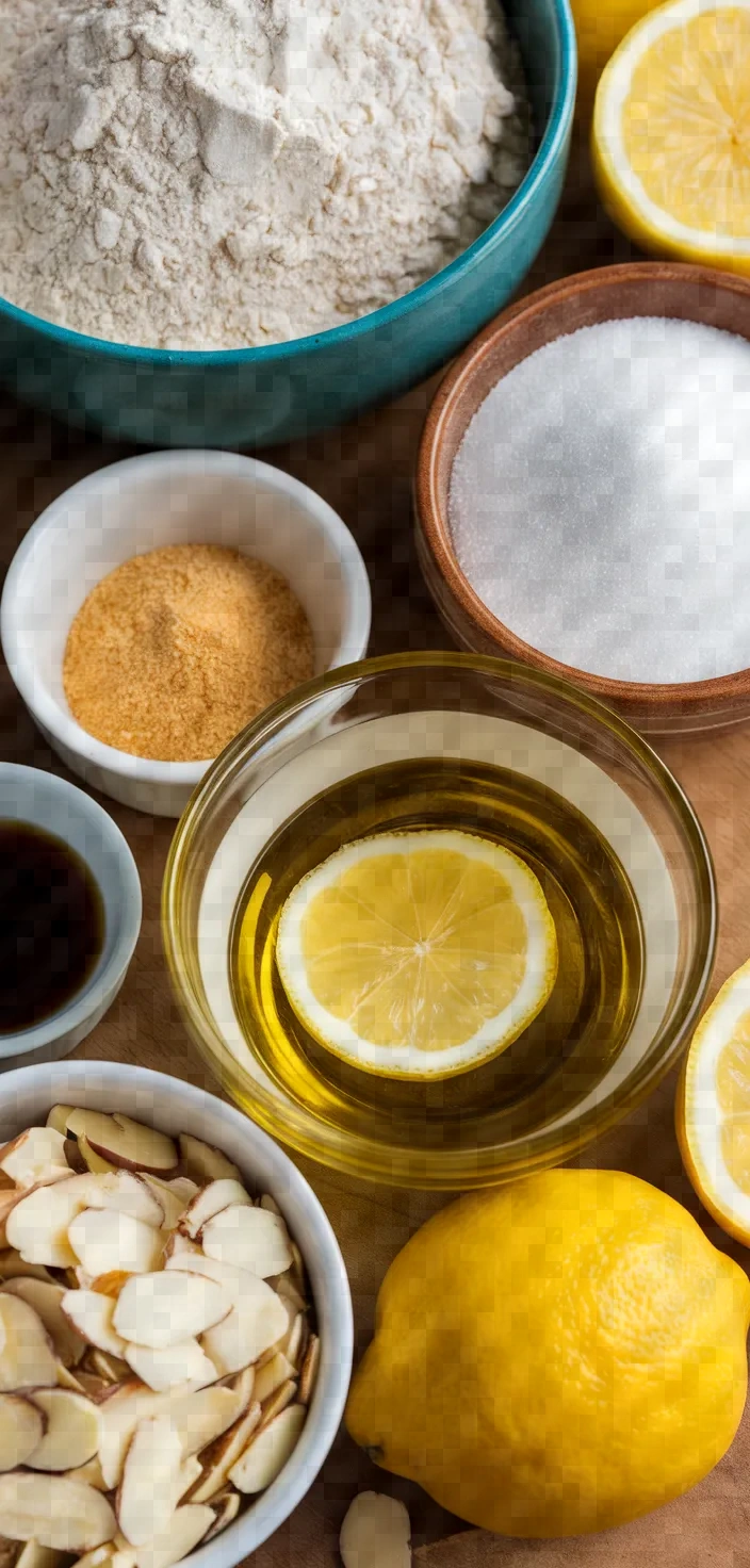 Ingredients photo for Lemon Olive Oil Biscotti With Almonds Recipe