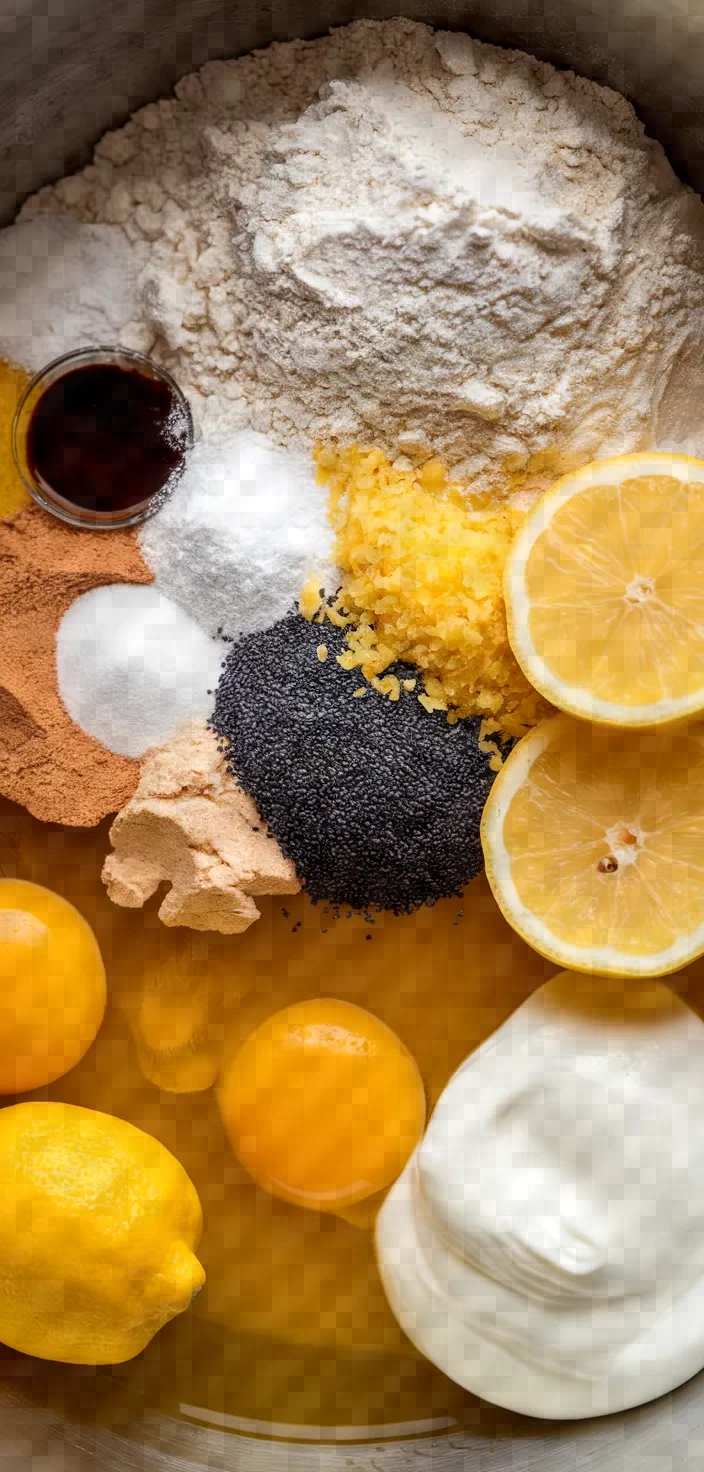 Ingredients photo for Meyer Lemon Poppy Seed Loaf Recipe