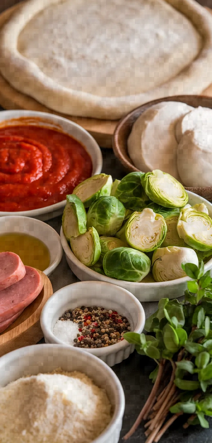 Ingredients photo for Pizza With Brussels Sprouts Sausage Recipe