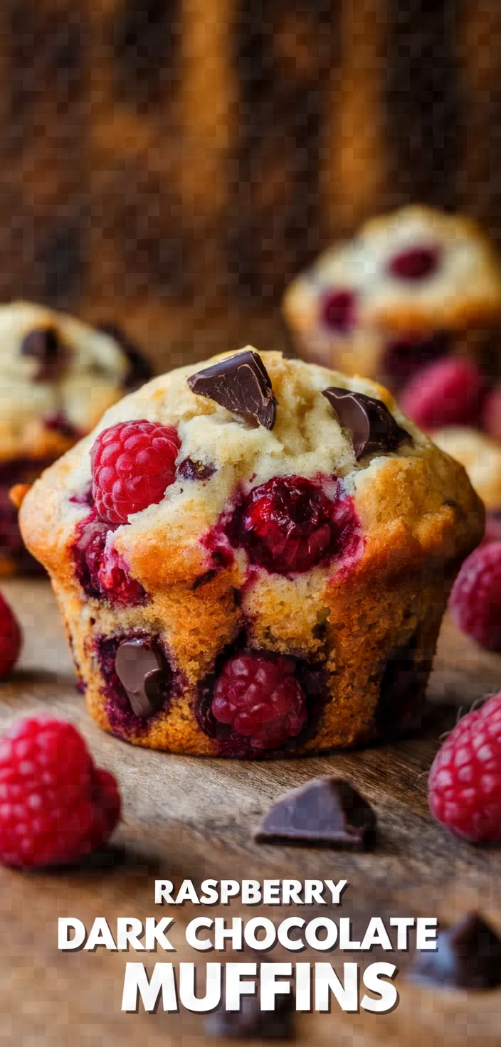 Photo of Raspberry Dark Chocolate Chunk Muffins Recipe