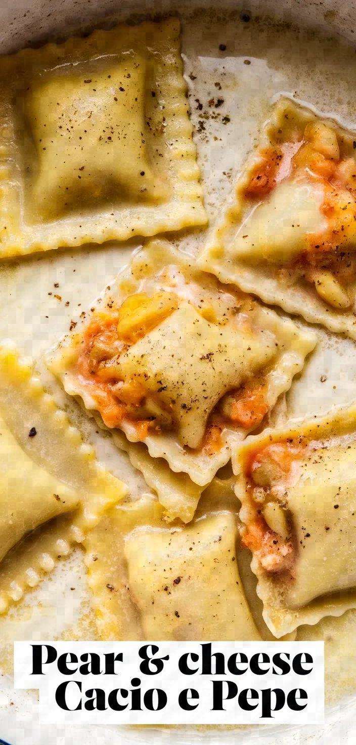 Ravioli With Pears Cheese In Cacio E Pepe Sauce Recipe