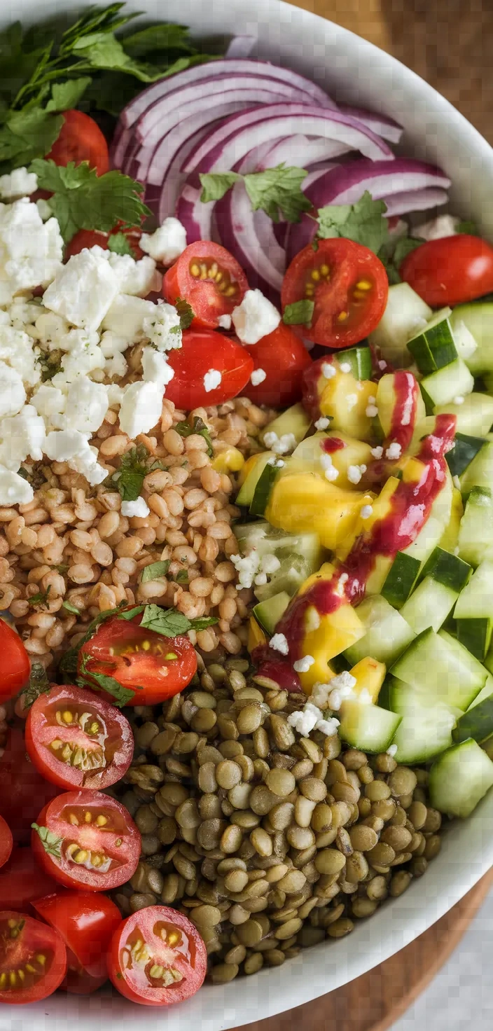 Ingredients photo for Spring Lentil Farro Salad Recipe