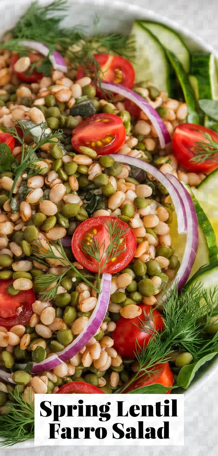 Spring Lentil Farro Salad Recipe