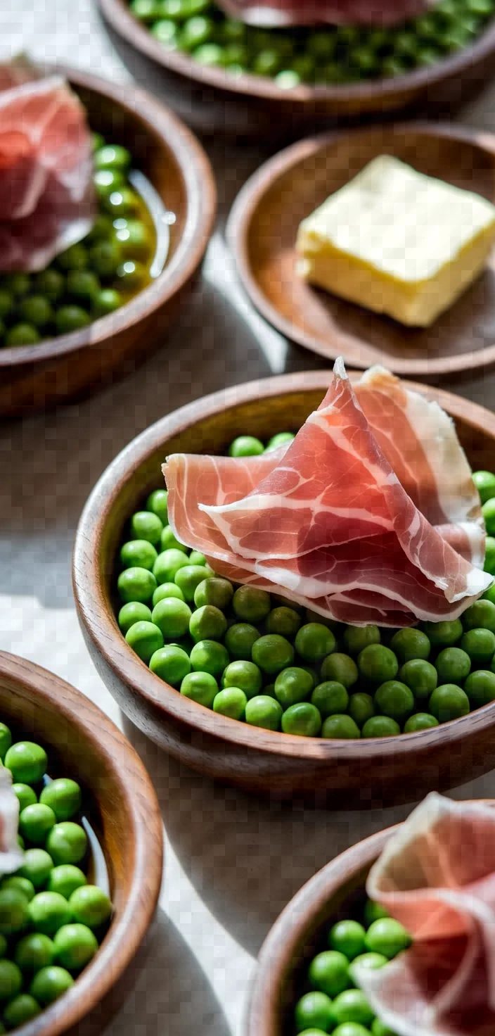 Ingredients photo for Spring Peas With Prosciutto Onions Recipe