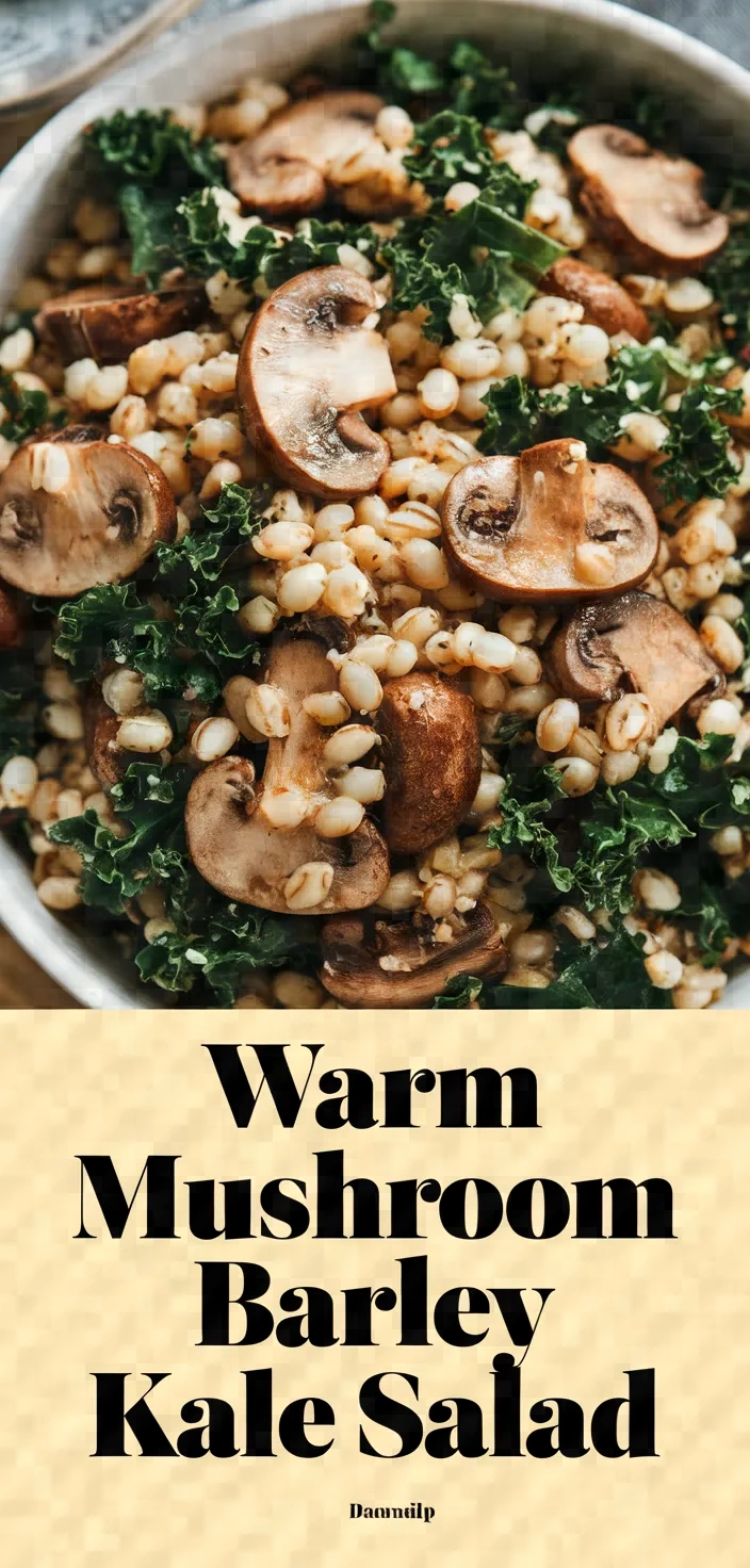 Photo of Warm Mushroom Barley Kale Salad Recipe