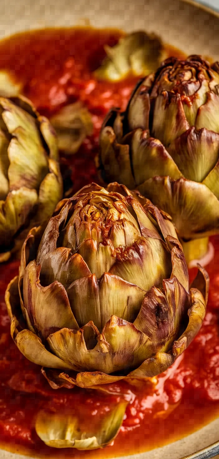 A photo of Braised Artichokes In Tomato Sauce Recipe