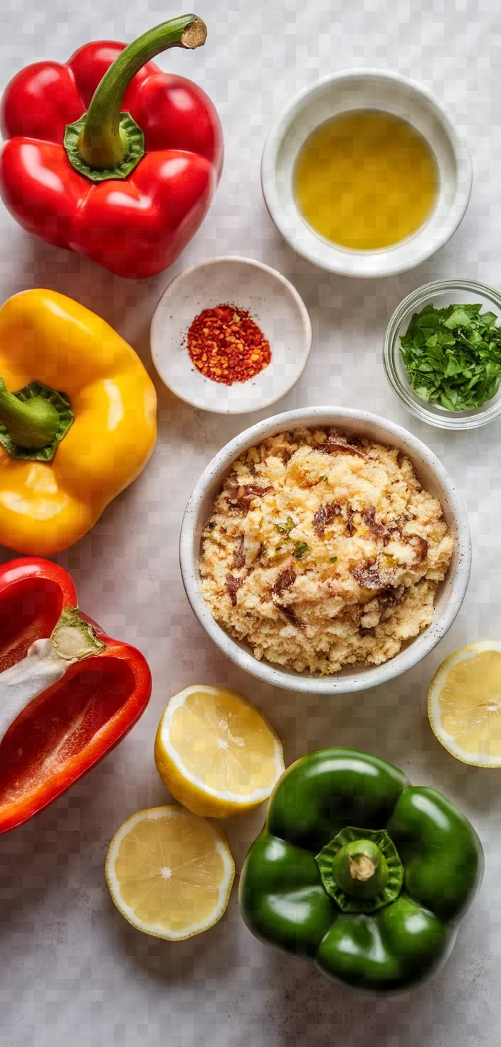 Ingredients photo for Anchovy Crumb Stuffed Peppers Recipe