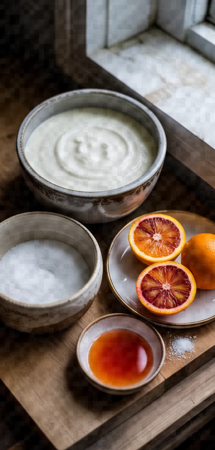 Ingredients photo for Blood Orange Panna Cotta Recipe