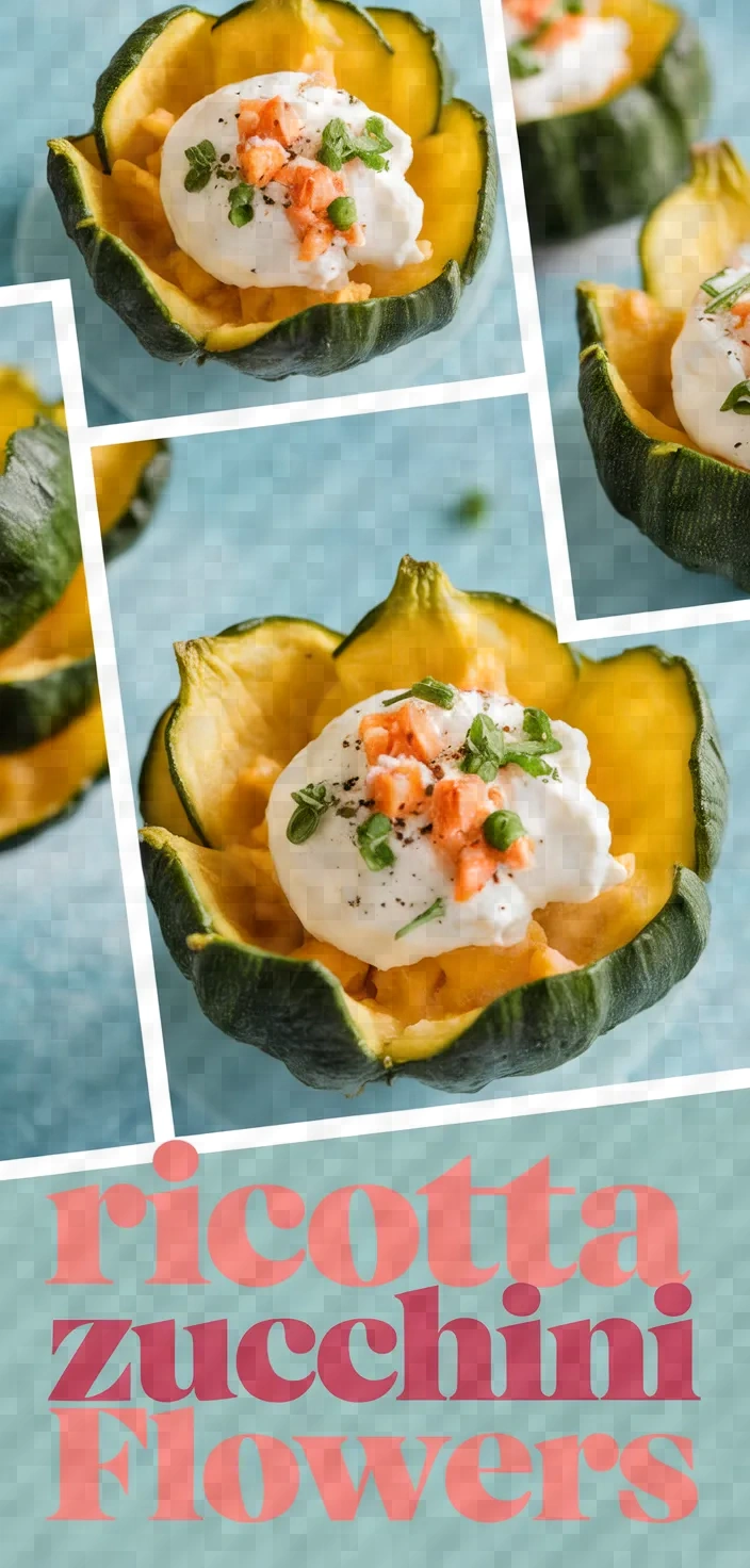 A photo of Baked Ricotta Stuffed Zucchini Flowers Recipe