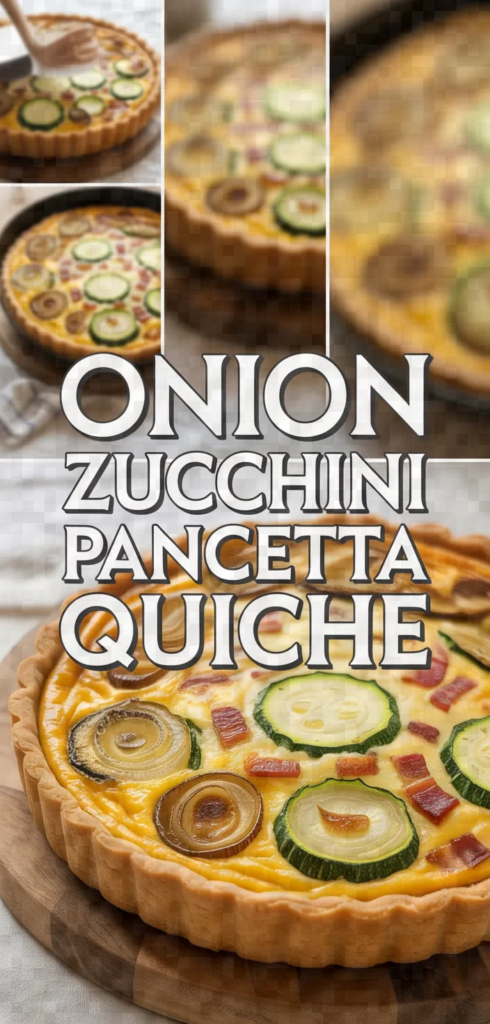 A photo of Caramelized Onion Zucchini Pancetta Quiche Recipe