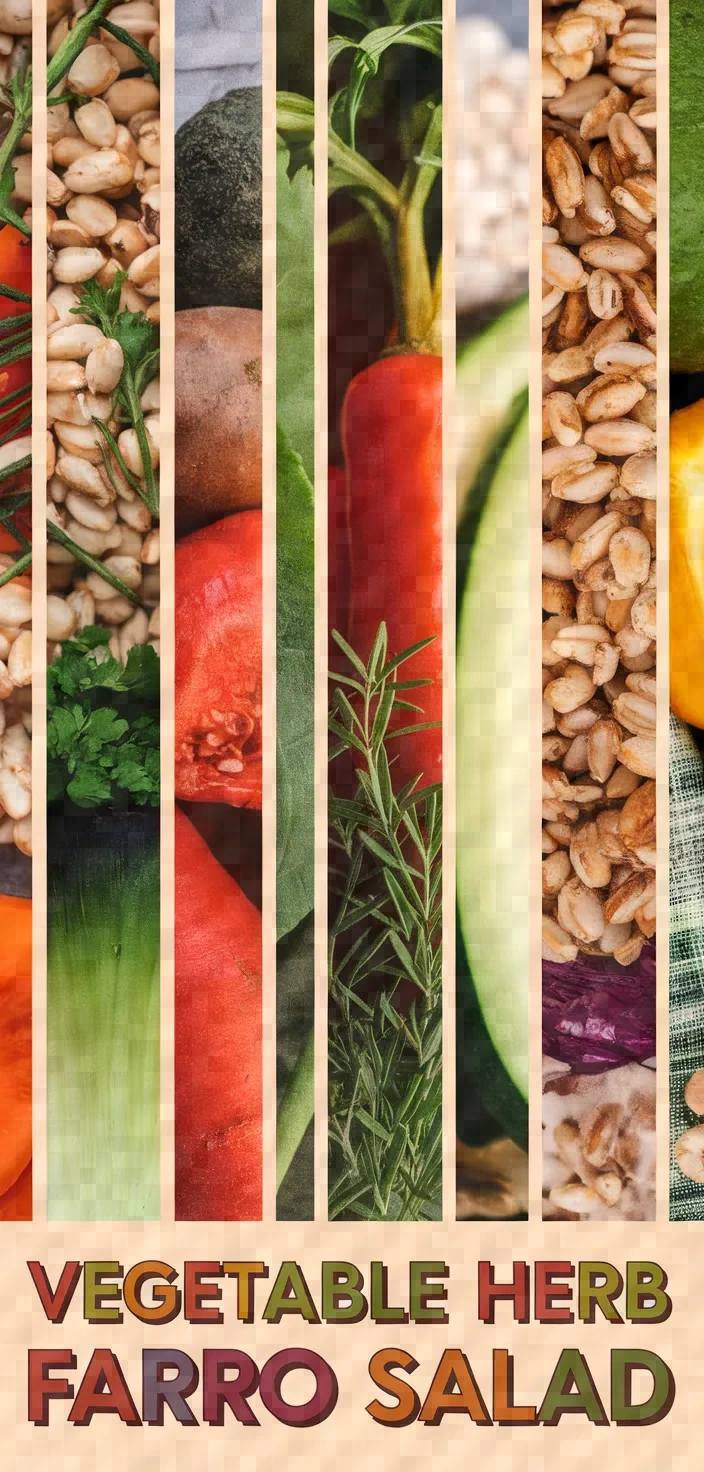 A photo of Garden Vegetable Herb Farro Salad Recipe