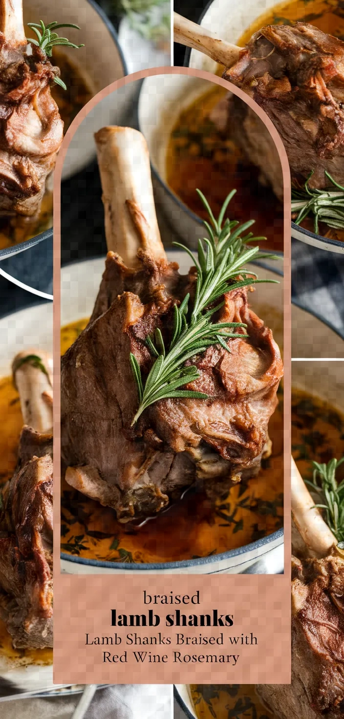 A photo of Lamb Shanks Braised With Red Wine Rosemary Recipe