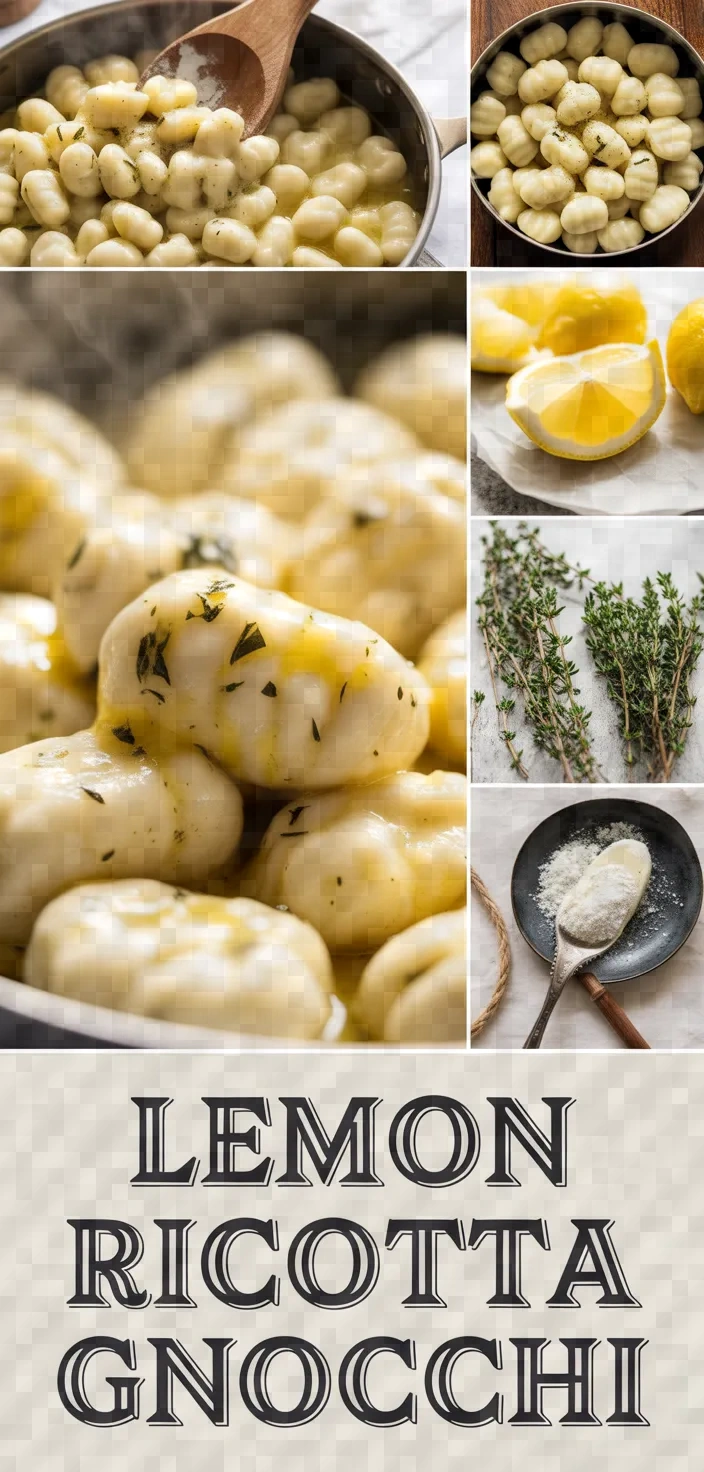 A photo of Lemon Ricotta Gnocchi In Butter Thyme Sauce Recipe