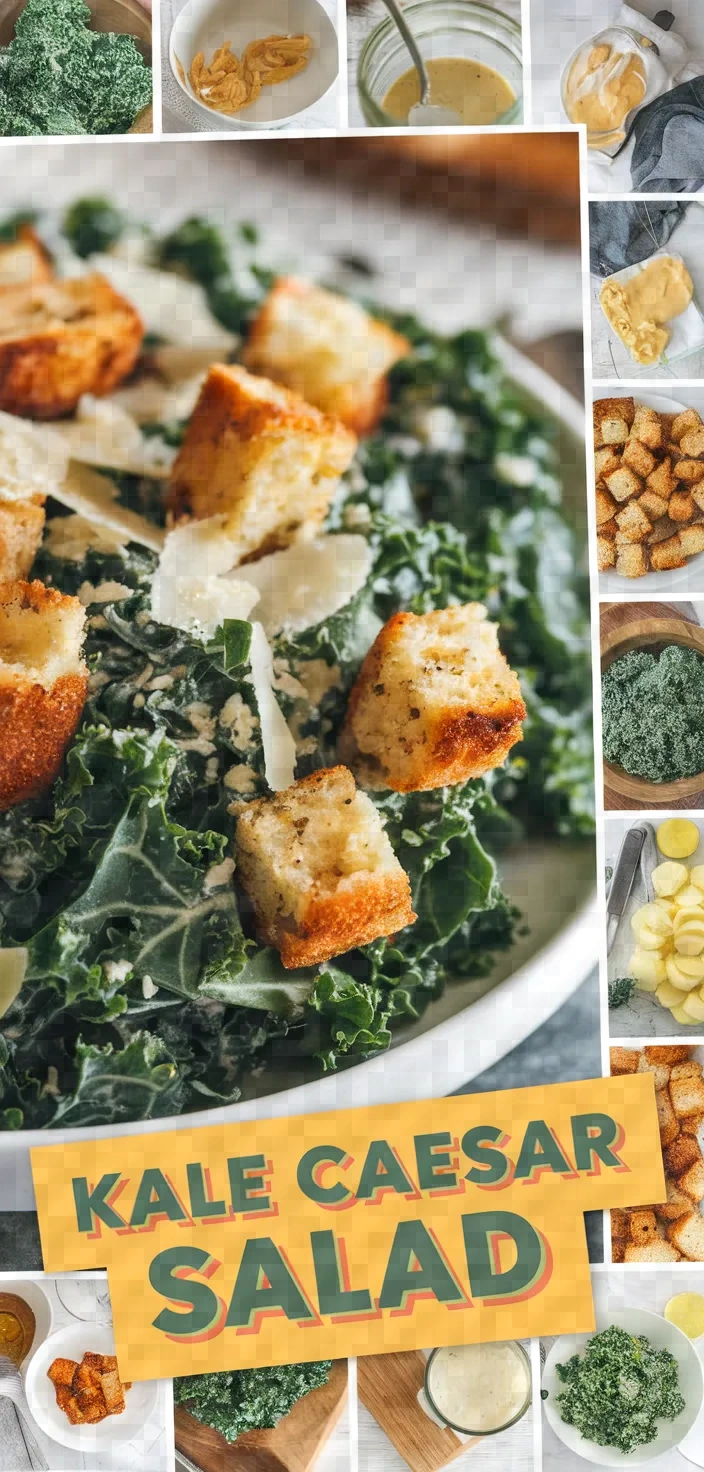 A photo of Lighter Kale Caesar Salad Recipe