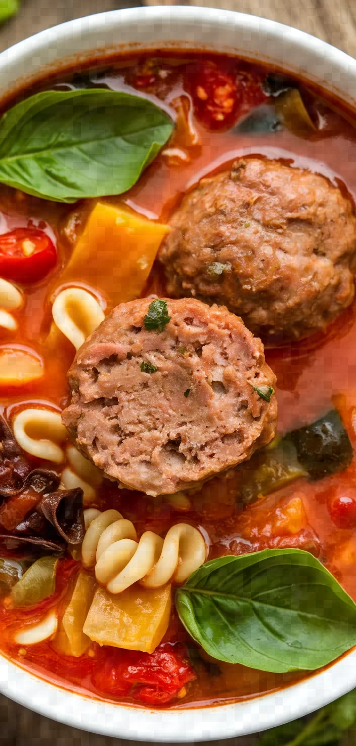 A photo of Meatball Minestrone Soup Recipe